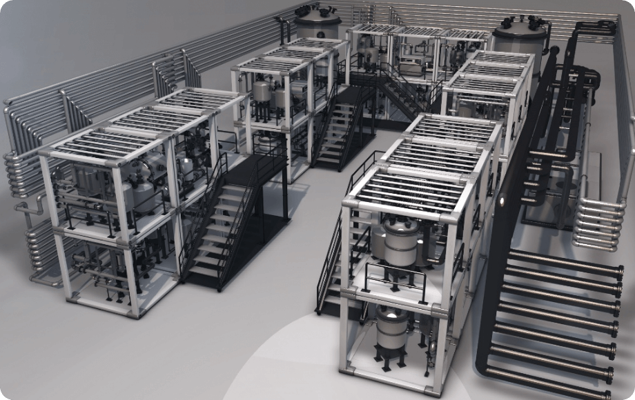 iFactory®, a modular automated continuous production facility that revolutionizes the manufacturing of functional chemicals (Photo: courtesy of iFactory Inc.)