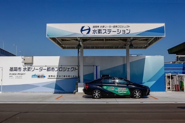 A hydrogen station using sewage bio gas. 