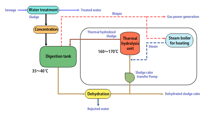 High efficiency anaerobic digester with thermal hydrolysis unit